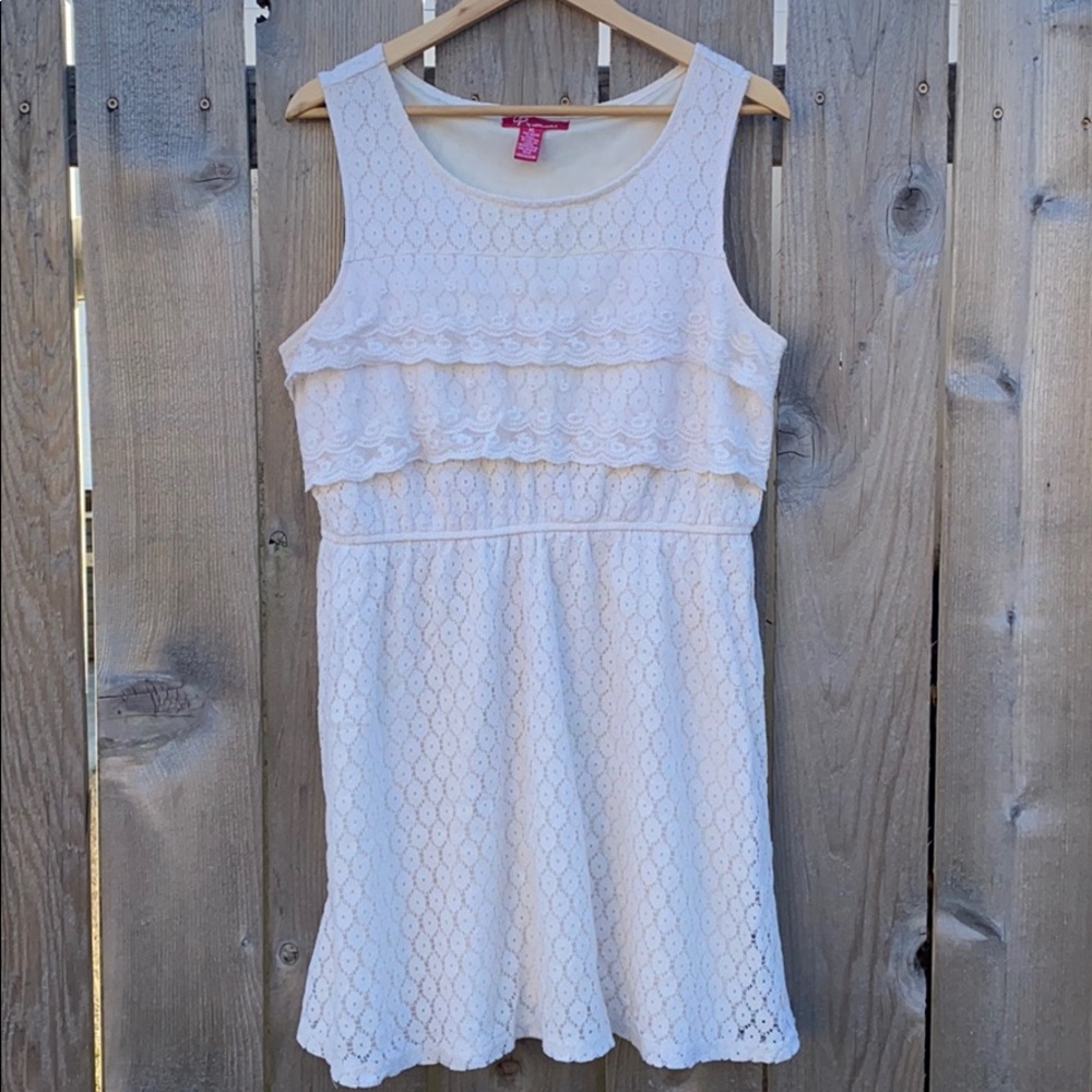 Ultra Pink Cream Lace Dress